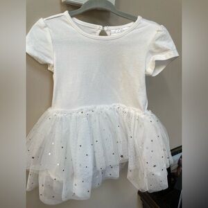 Girls White Tulle Star Skirt Dress 9M